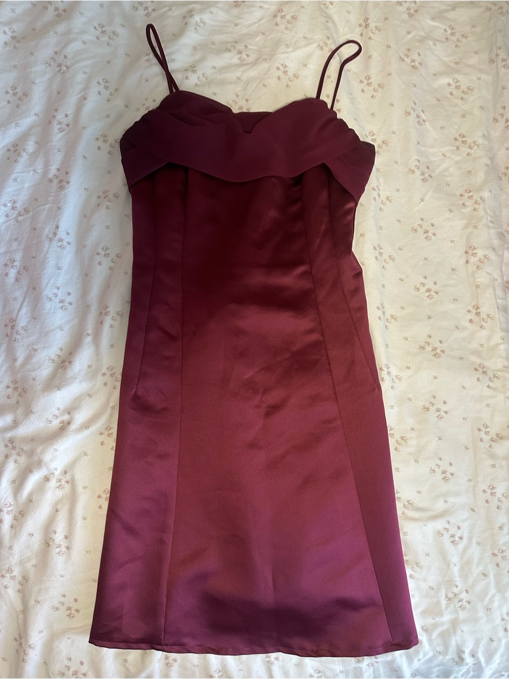 Jessica Burgundy Satin Mini Dress  ( Hand altered )